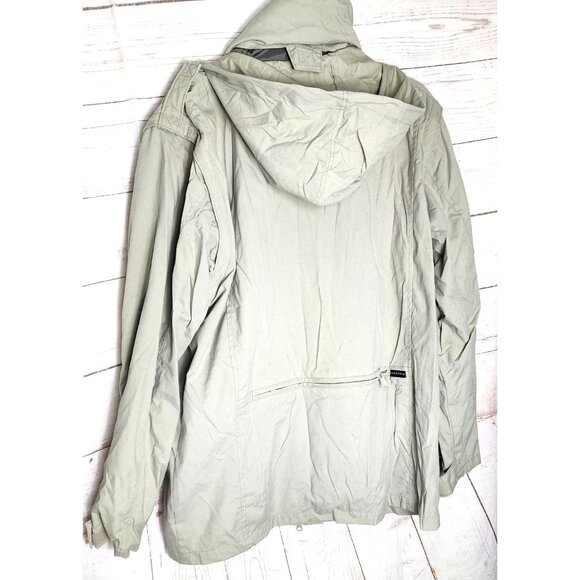 Columbia Sportswear Beige Safari Utility Jacket Multi-Pocket Pop-Out Hood - Picture 3 of 16